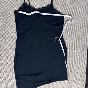 Black Lace Trim Slip Dress